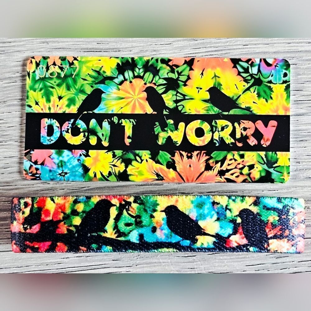 ZOX "DON'T WORRY" #877 MUSIC FESTIVAL TIE DYE BIRDS COLLECTIBLE WRISTBAND